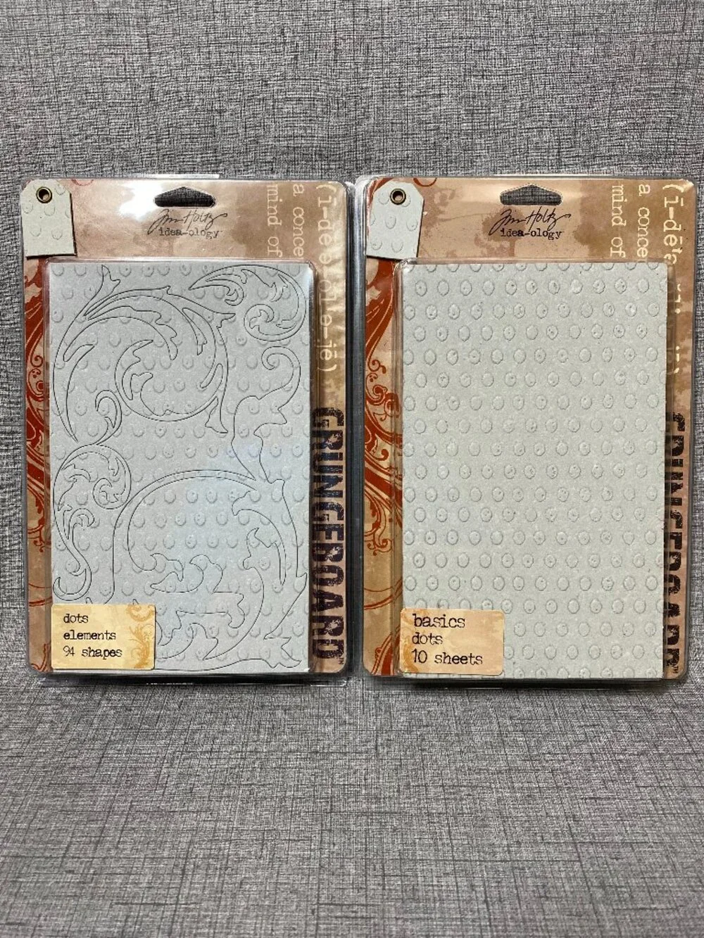 NEW Tim Holtz Idea-ology Grungeboard Dots Basics & Dots Elements Shapes